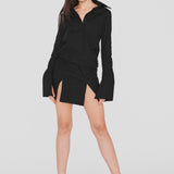 CASCADA | Organic Cotton Shirt Dress in Black