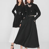 SWALLOW | Black Linen and Tencel™ Midi Cloche Skirt