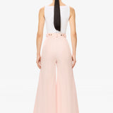 DREAM | Lightweight Summer Wool Flared Trousers in Petal Pink