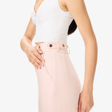 DREAM | Lightweight Summer Wool Flared Trousers in Petal Pink