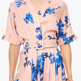 BLOOM | EcoVero Satin Short Kimono Sleeved Shirt in Hana Blush