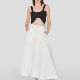 SWALLOW | White Linen and Tencel™ Midi Cloche Skirt