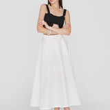 SWALLOW | White Linen and Tencel™ Midi Cloche Skirt